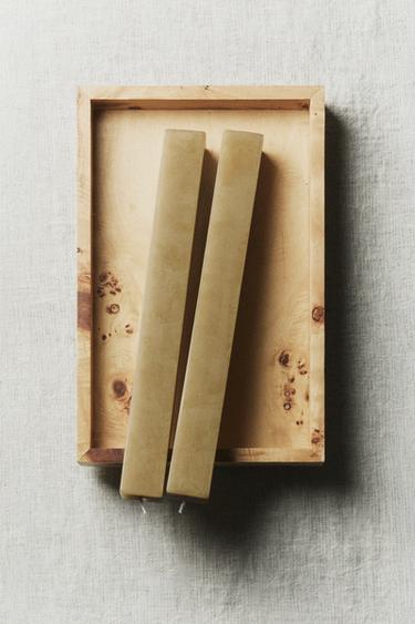 PACK OF SQUARE CANDLES (PACK OF 2) - Green by Zara