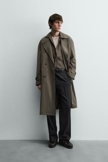 OVERSIZED FIT FLOWING TRENCH COAT - Taupe grey by Zara