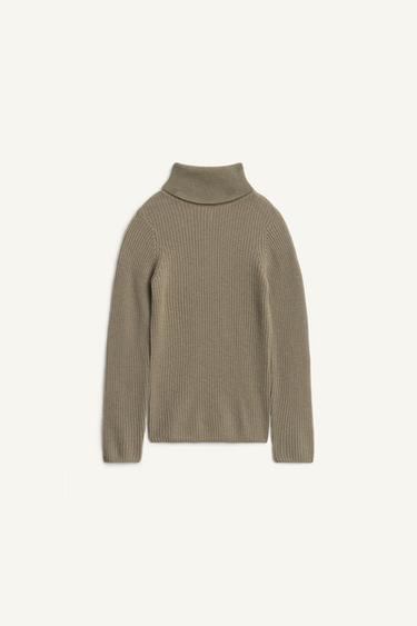 100% WOOL TURTLENECK JUMPER LIMITED EDITION - Light khaki by Zara - Image 4
