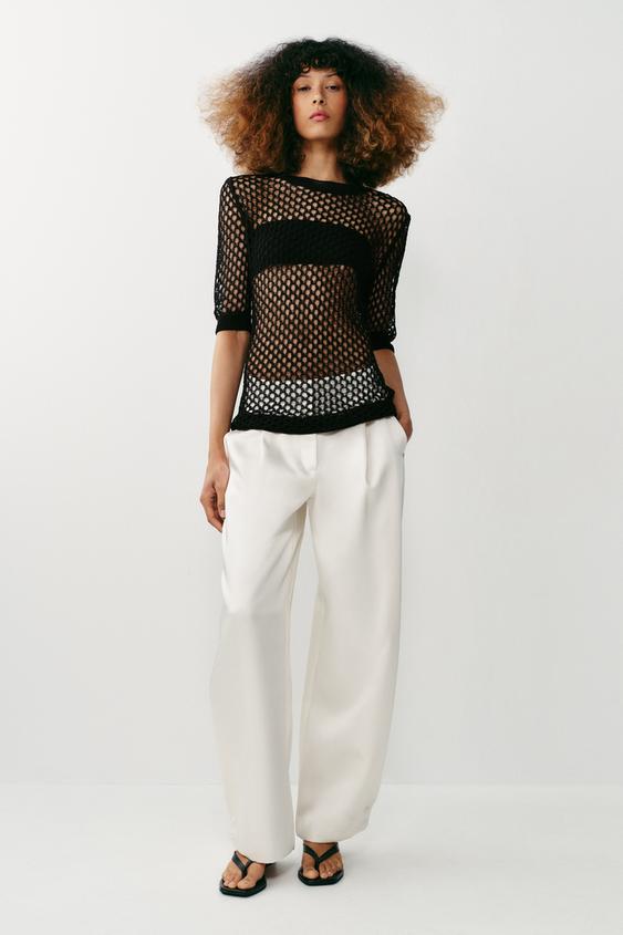 JERSEY PUNTO CALADO - Negro de Zara - Imagen 0