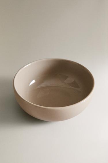 STONEWARE BOWL - Taupe grey by Zara - Image 1