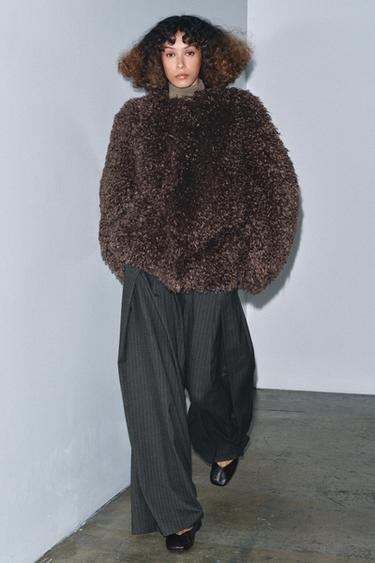 БРЮКИ В ТОНКУЮ ПОЛОСКУ С ЗАЩИПАМИ — ZW COLLECTION — СЕРЫЙ от Zara