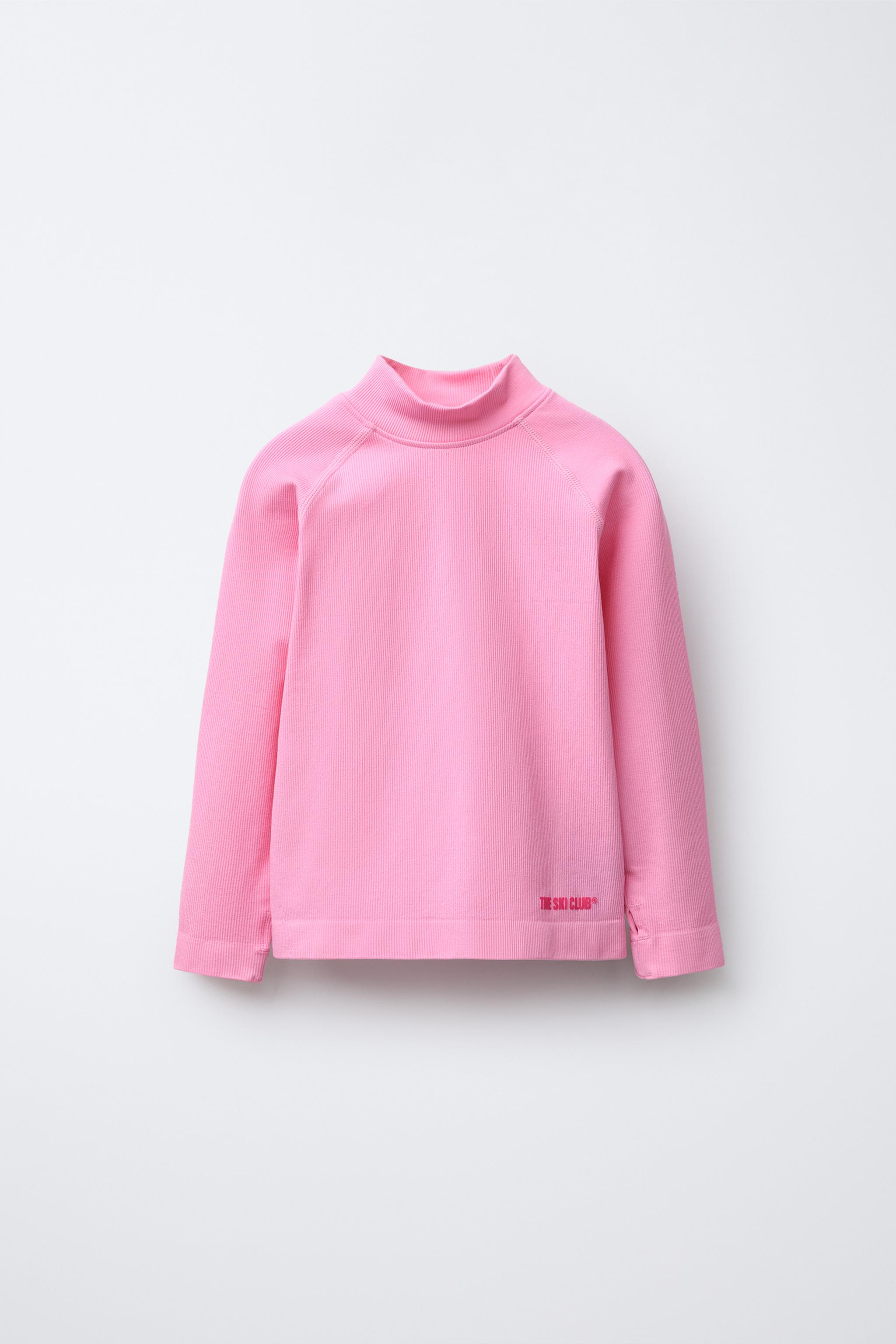 THERMAL RIBBED TEXT T-SHIRT WITH RAISED DETAIL