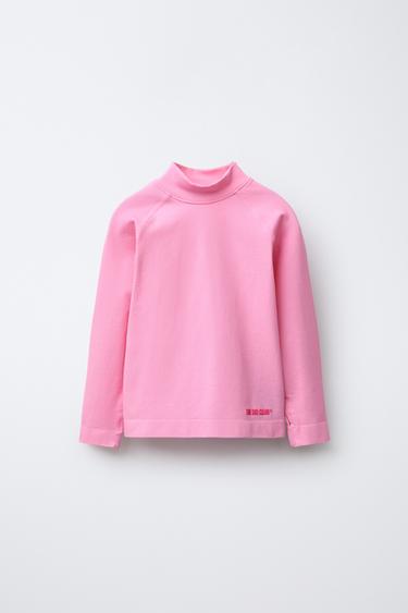 CAMISETA TÉRMICA RIB TEXTO RELIEVE - Rosa de Zara
