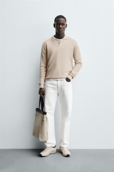 ПОЛО ОТ ПЛЕТЕН ПЕРЛЕН ПЛАТ - Екрю от Zara
