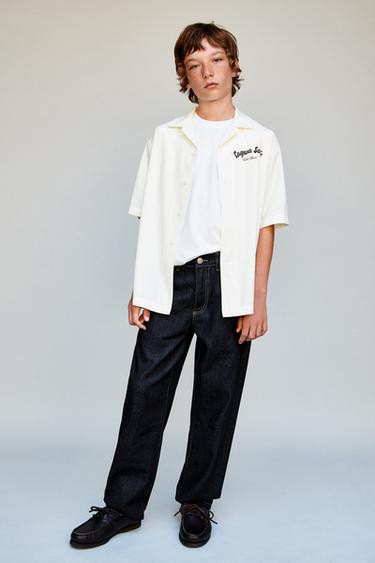 TEXT BOWLING SHIRT - Cream by Zara