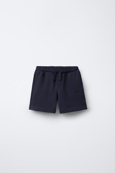 BERMUDA FELPA LOGO BORDADO - Marino de Zara - Imagen 0