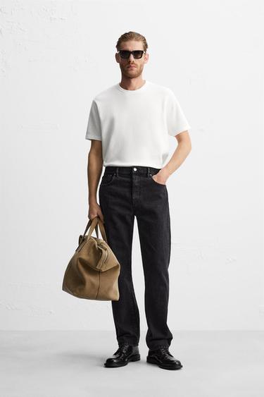 Zara BASIC KNIT T-SHIRT - Oyster-white - Image 0