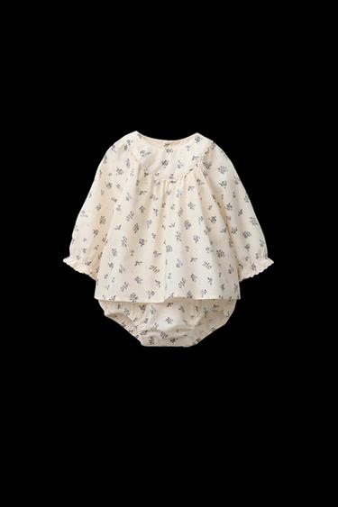 VESTIDO BODY ESTAMPADO FLORES - Crudo de Zara - Imagen 0