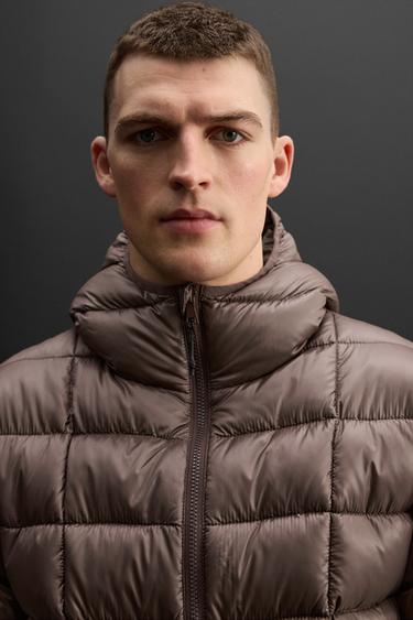 VESTE DOUDOUNE À CAPUCHE - Marron clair de Zara - Image 5