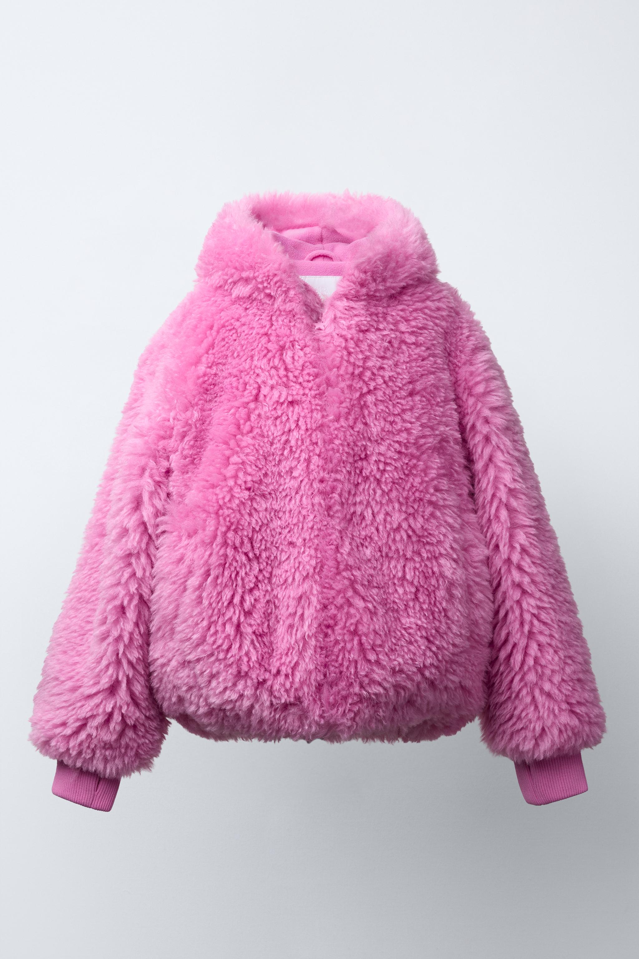 FAUX FUR JACKET WITH HOODIE