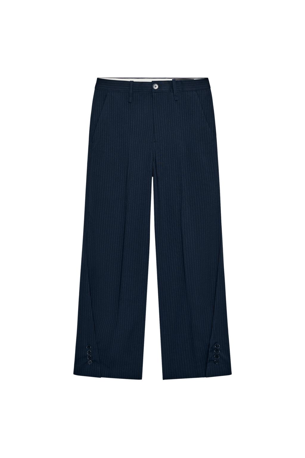STRIPED PANTS WITH BUTTON HEM ZW COLLECTION - image 3
