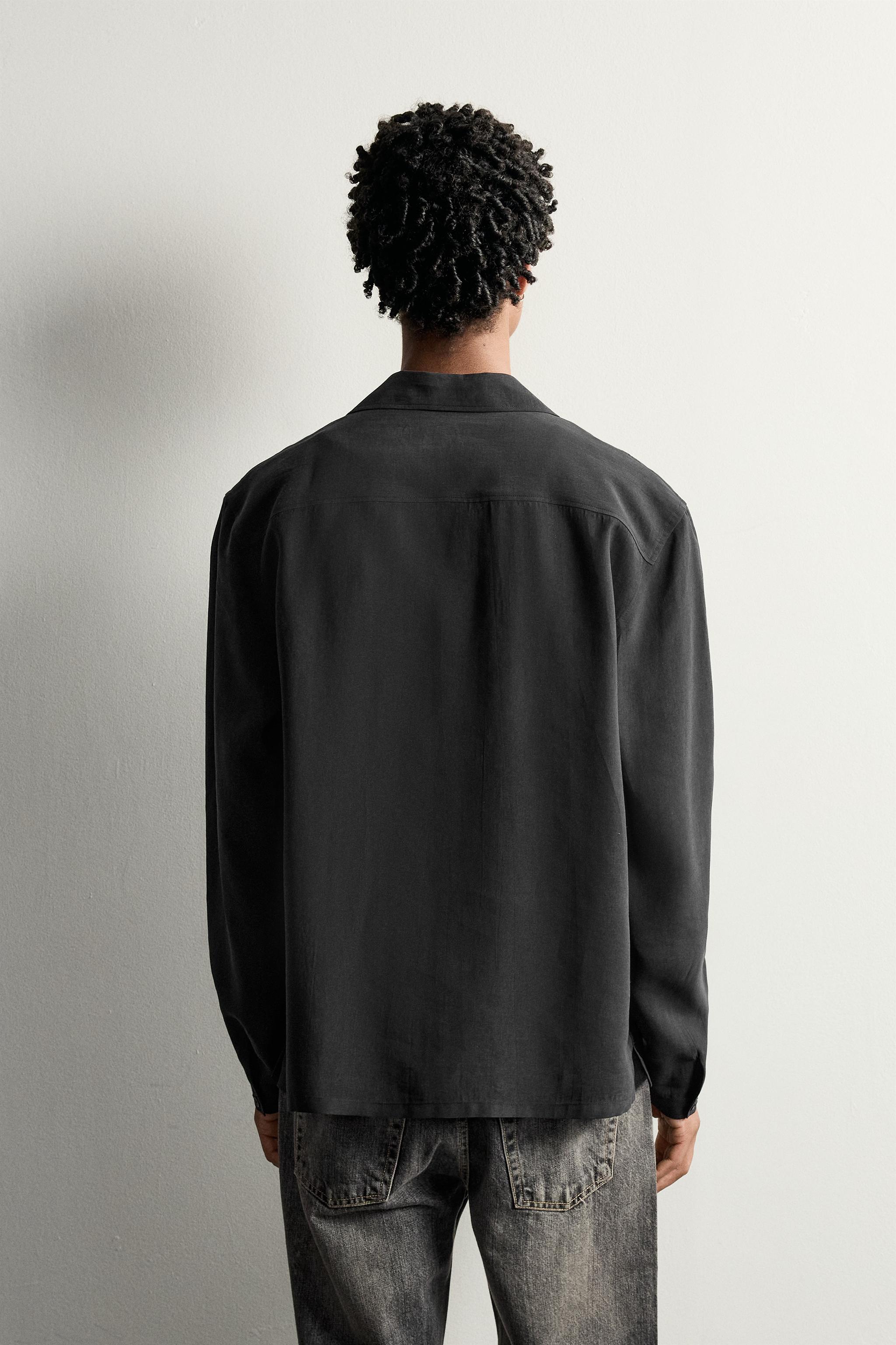 FLUID FABRIC SHIRT WITH FROG FASTENING