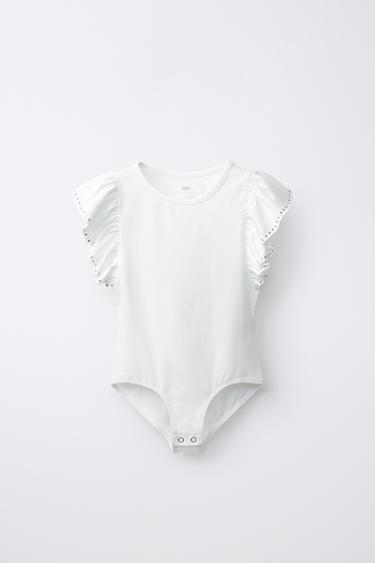 BODY بفريل ودبابيس مع مودال - أبيض الخاص بـ Zara - صورة 0