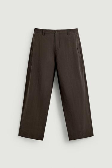 FLOWING TROUSERS WITH SIDE PLEATS - Brown by Zara