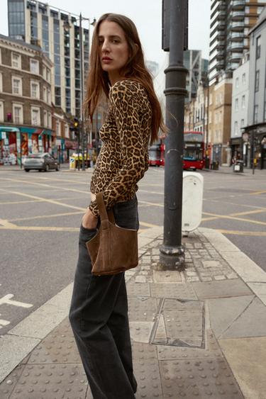 ANIMAL PRINT KNIT SWEATER - Black / Brown by Zara - Image 2