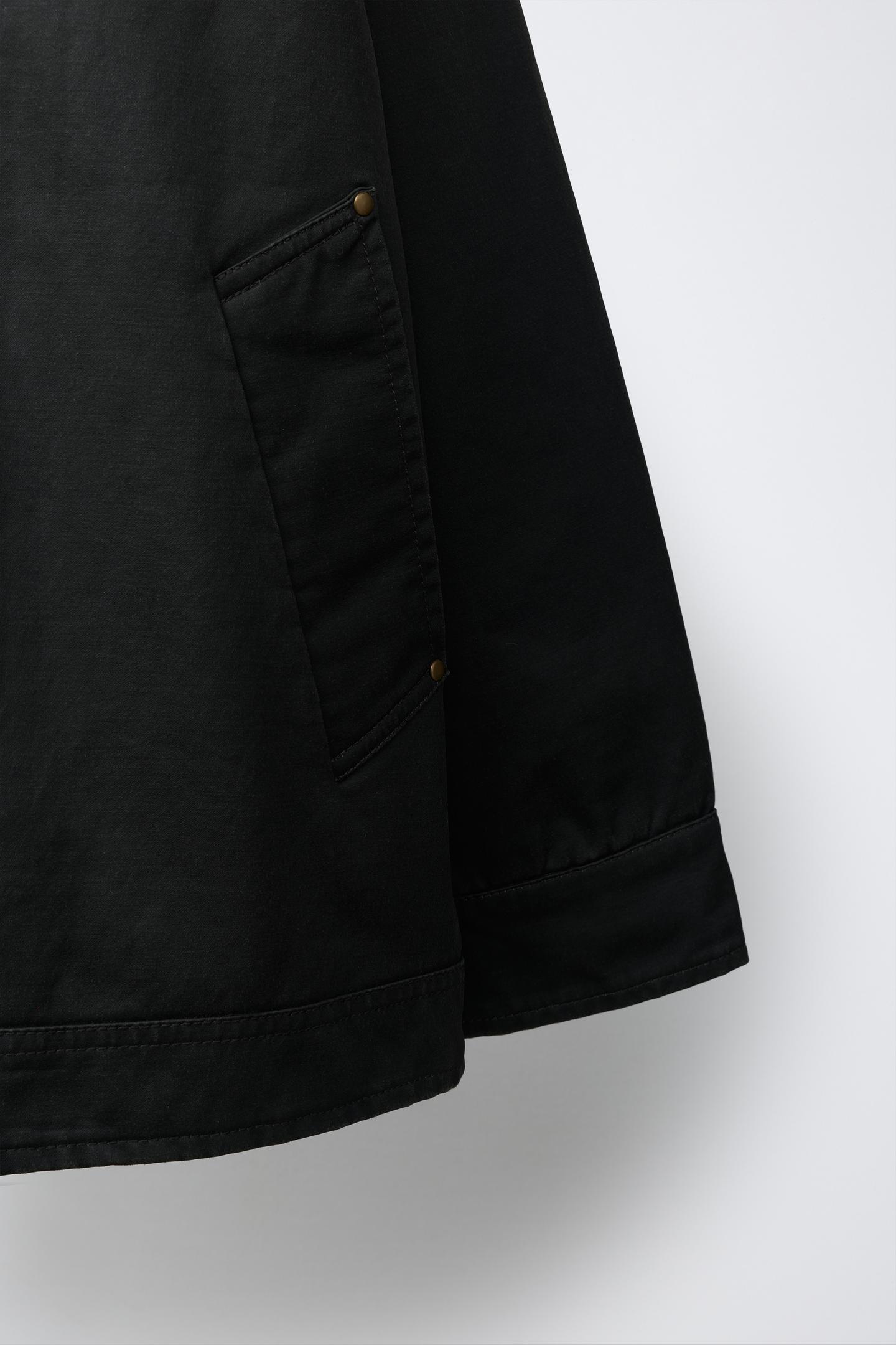 Детская куртка Zara Waxed Jacket with Contrasting Collar, цвет: Хаки — фото 7