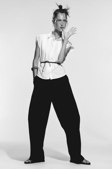 CAMISA POPELÍN MANGA SISA - Blanco de Zara - Imagen 0