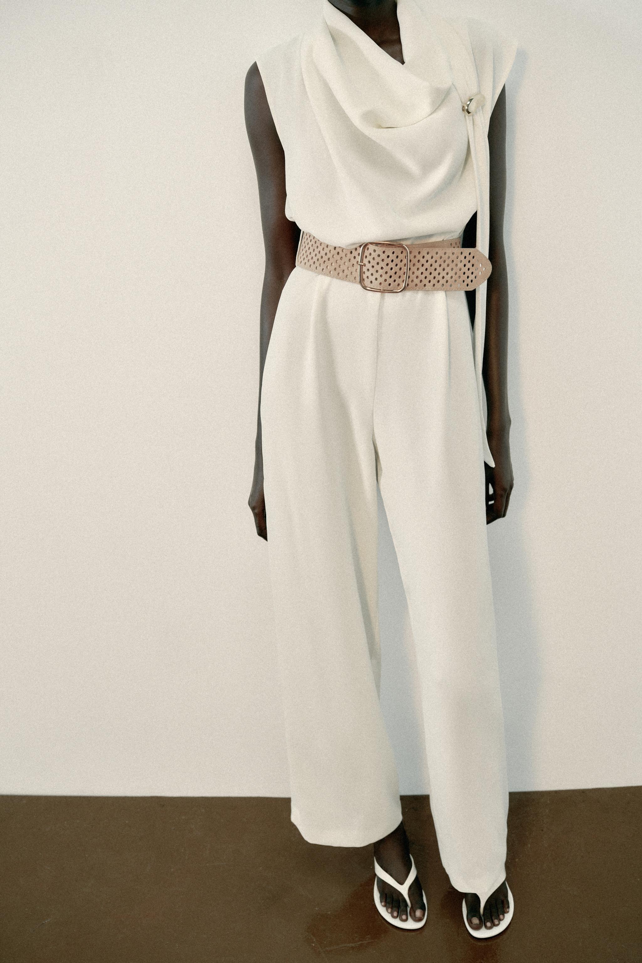 Zara GOLD-TONE HARDWARE BELTED JUMPSUIT — фото 2