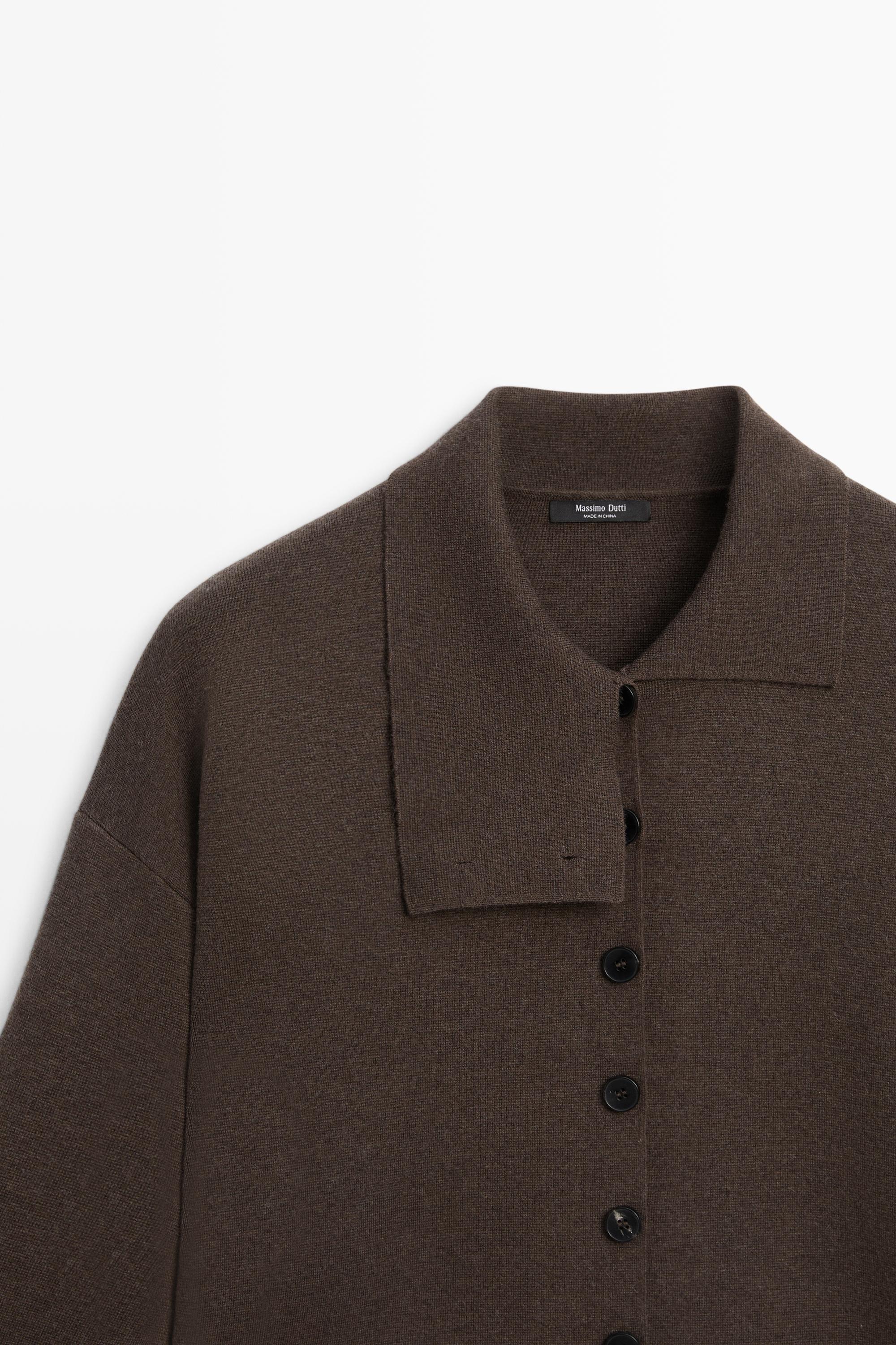 Cardigan en maille à col travaillé