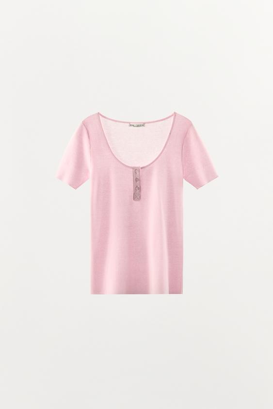 BUTTON-FRONT KNIT TOP from Zara - $49.90