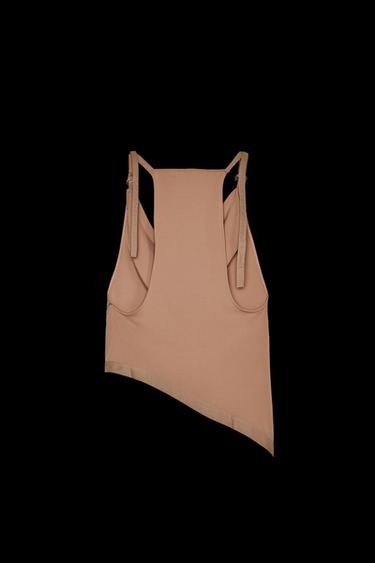 FLIESSENDES OBERTEIL MIT REISSVERSCHLÜSSEN - Beige von Zara