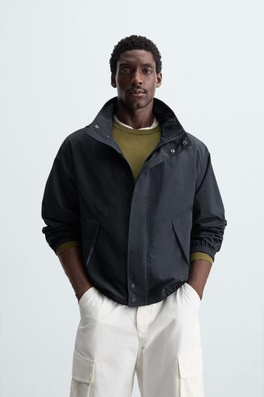 WATER-REPELLENT TECHNICAL JACKET - Navy blue by Zara