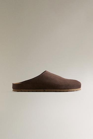 MINIMALIST LEATHER CLOGS - Brown by Zara