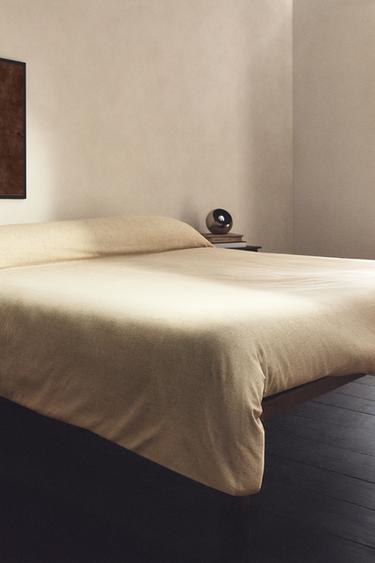 HOUSSE DE COUETTE SATIN IMPRIMÉ TEXTURÉ - Beige de Zara