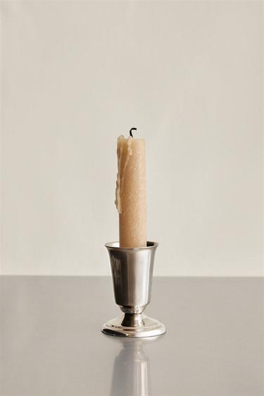 PORTA-VELAS AÇO BRILHO - Prata da Zara