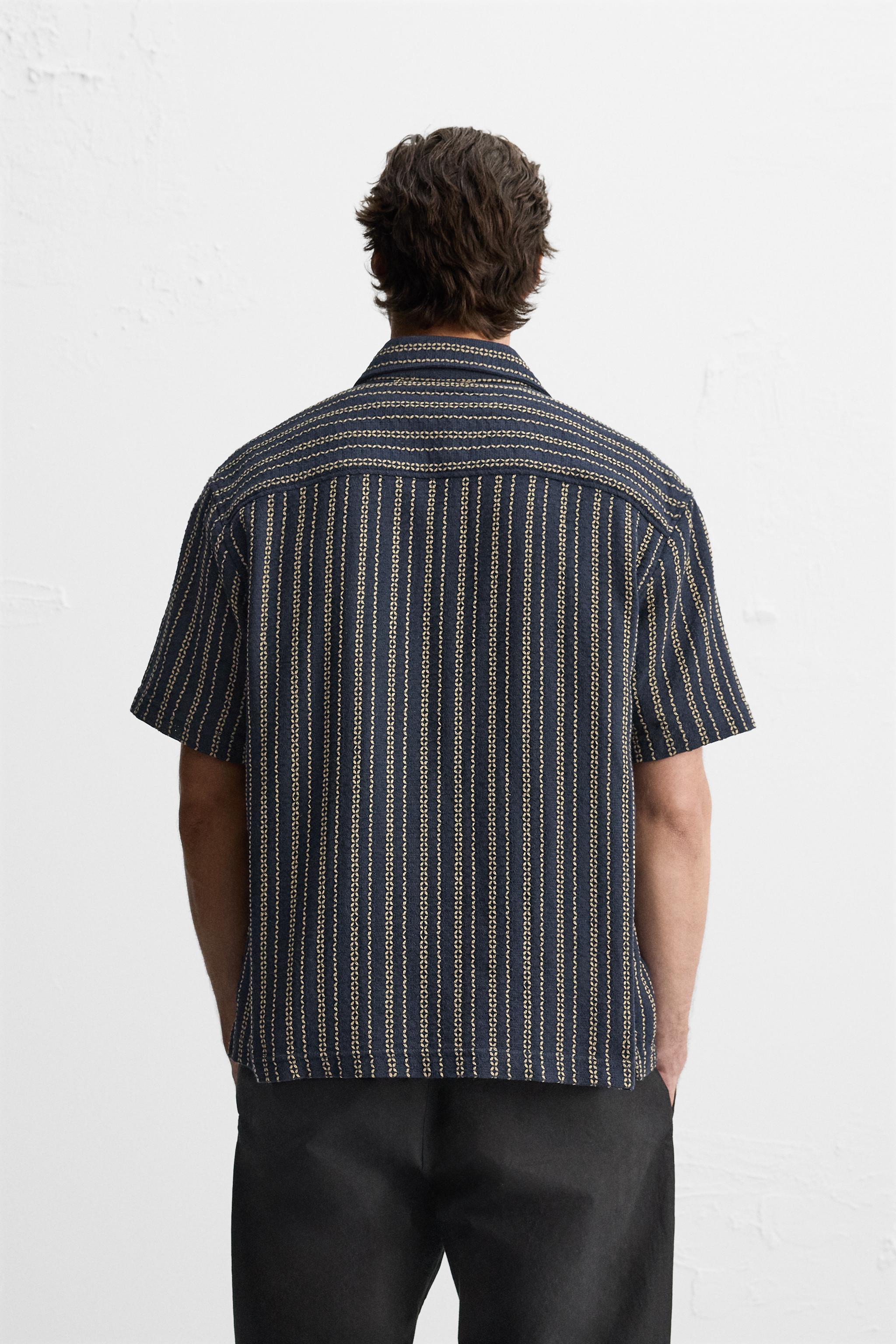 TEXTURED SHIRT - Navys / Ecrus | ZARA Australia TEXTURED SHIRT - Navys / Ecrus | ZARA Australia