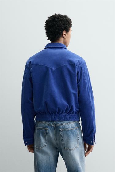 SURCHEMISE EN VELOURS CÔTELÉ À FERMETURE ÉCLAIR - Bleu moyen de Zara - Image 2