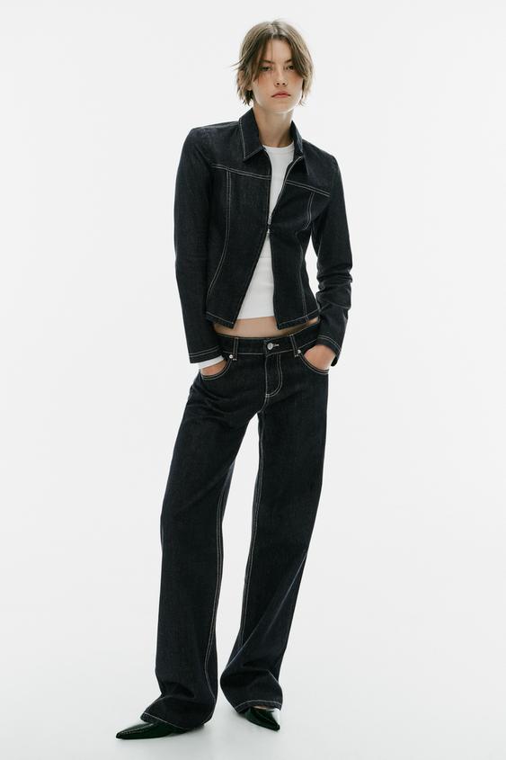 DENIM ZIP SHIRT - Dark indigo by Zara - Image 0