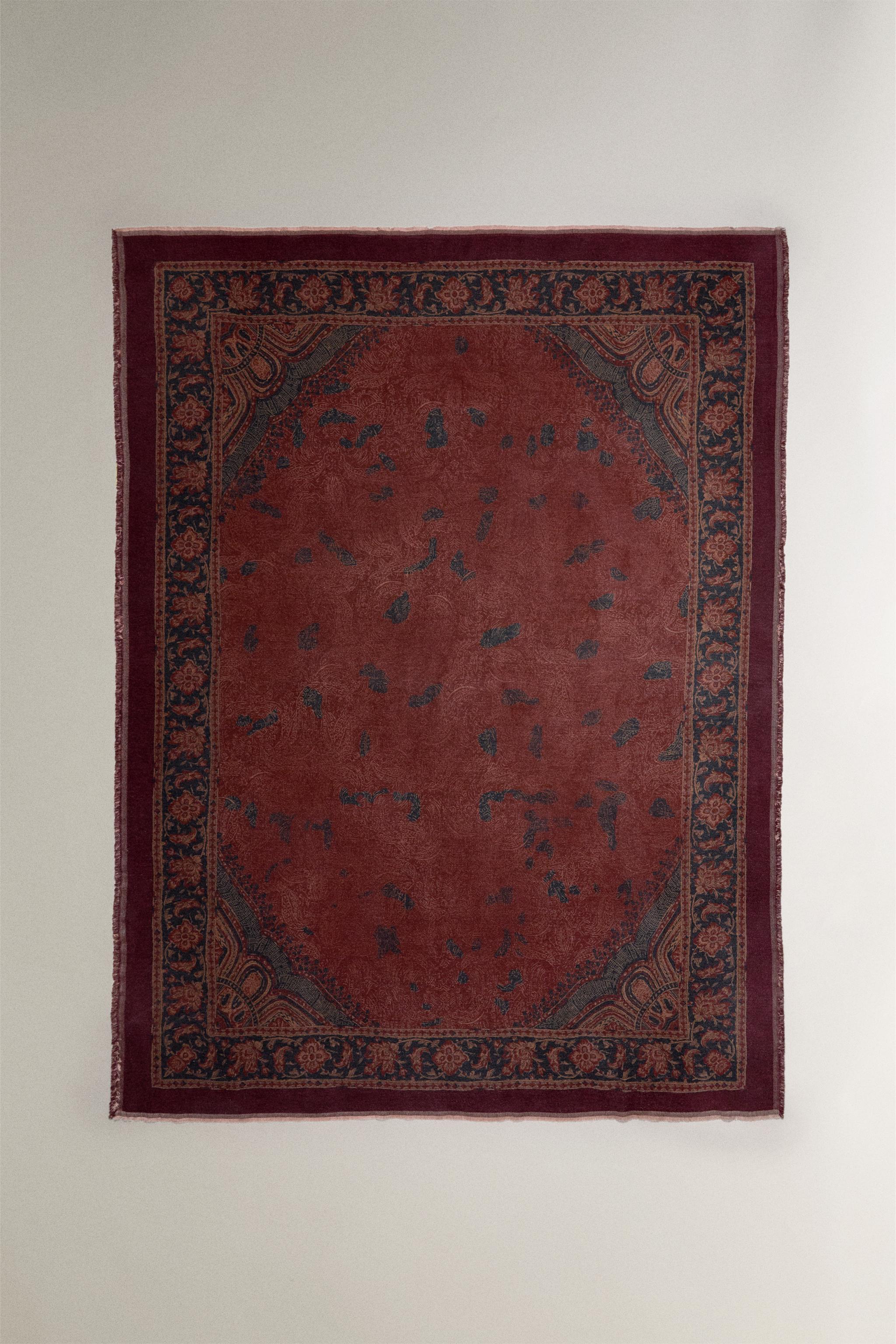 PAISLEY JACQUARD BLANKET — Brick