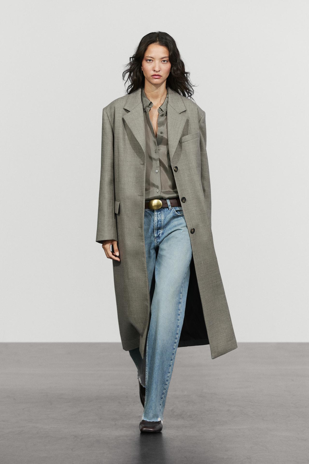 100% wool long coat — Mink