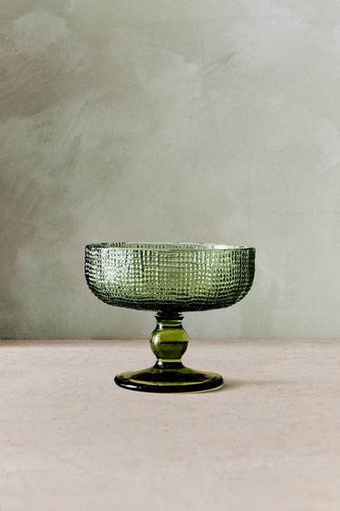COUPE À GLACE VERRE RELIEF - Vert de Zara