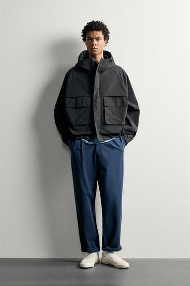 WATER-REPELLENT RELAXED FIT JACKET - Black by Zara