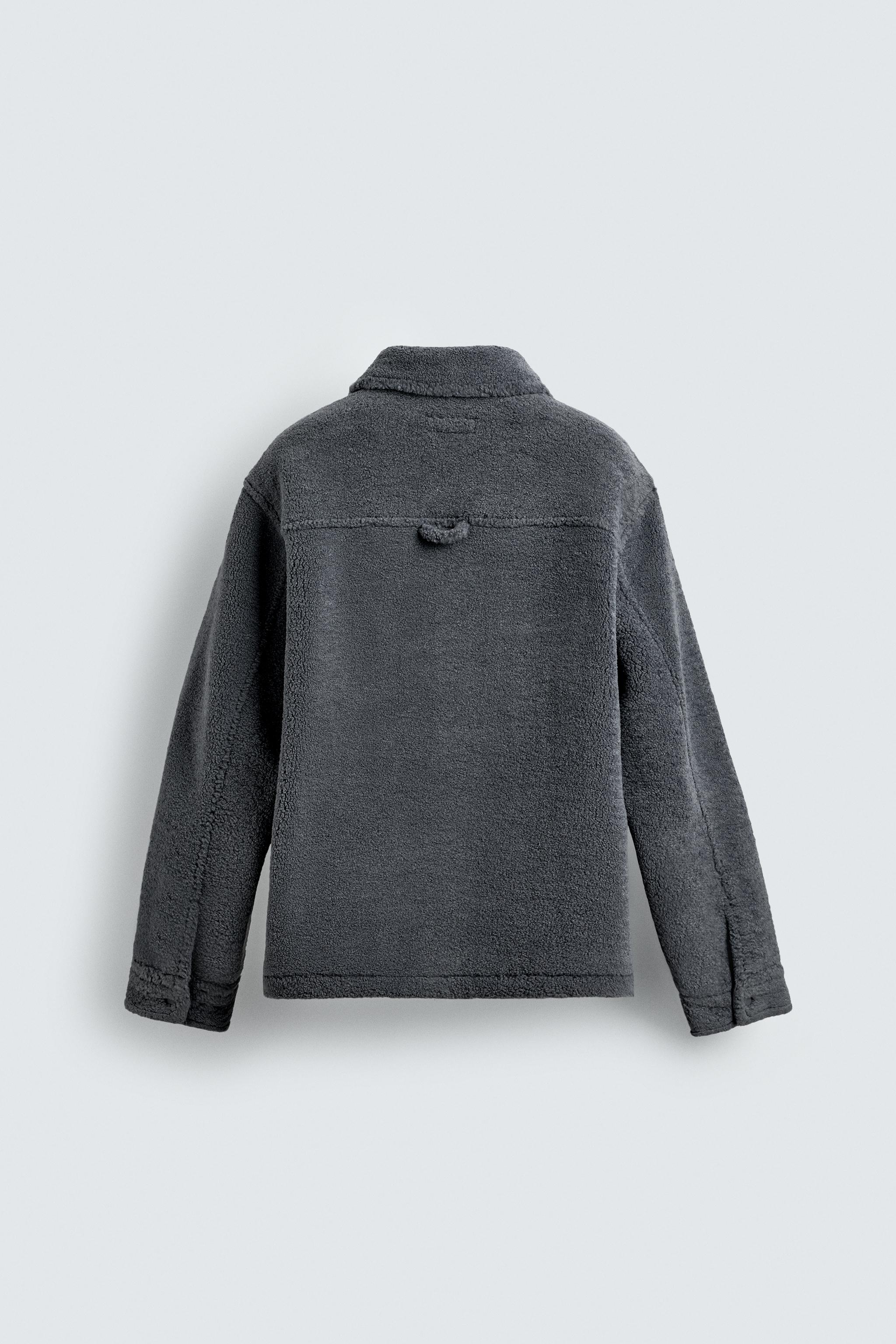 FAUX SHEARLING POCKET OVERSHIRT