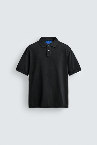 POLO PIQUÉ LAVADO AARON LEVINE X ZARA - Negro de Zara