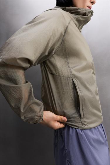 RUNNING WINDBREAKER JACKET - Grey by Zara - Image 5