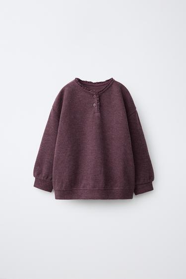 CONJUNTO SUDADERA Y LEGGING FLARE ESTAMPADO FLORES - Burgundy de Zara