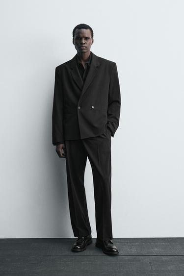 DOUBLE-BREASTED WOOL BLAZER - Black by Zara