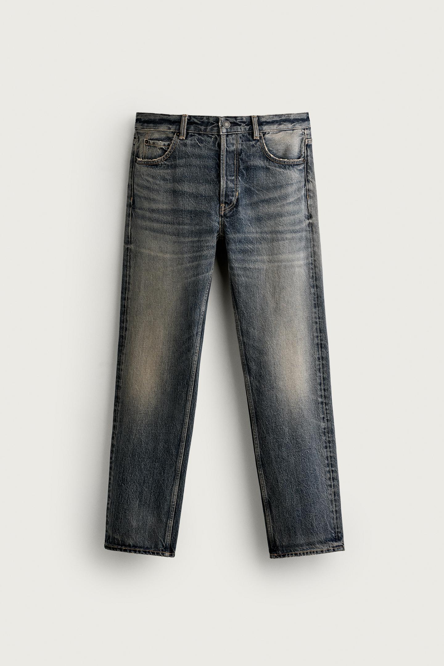 Мужские джинсы Zara Regular Fit, цвет: Синий / Серый — фото 7