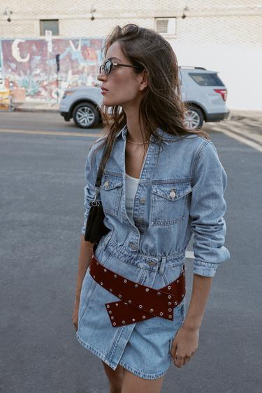 Z1975 SHORT DENIM DRESS - Mid-blue by Zara - Image 2