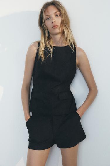 FAUX SUEDE SHORTS - Black by Zara