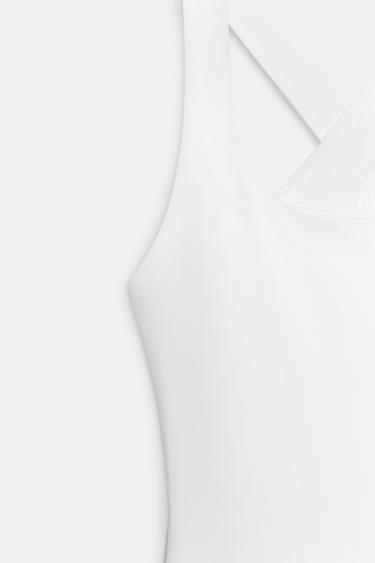LONG POLYAMIDE BLEND DRESS - White by Zara - Image 7