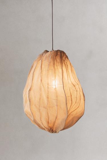 LINEN CEILING LAMP - Beige by Zara