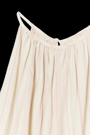 VESTIDO HALTER CON LINO ZW COLLECTION - rayas de Zara