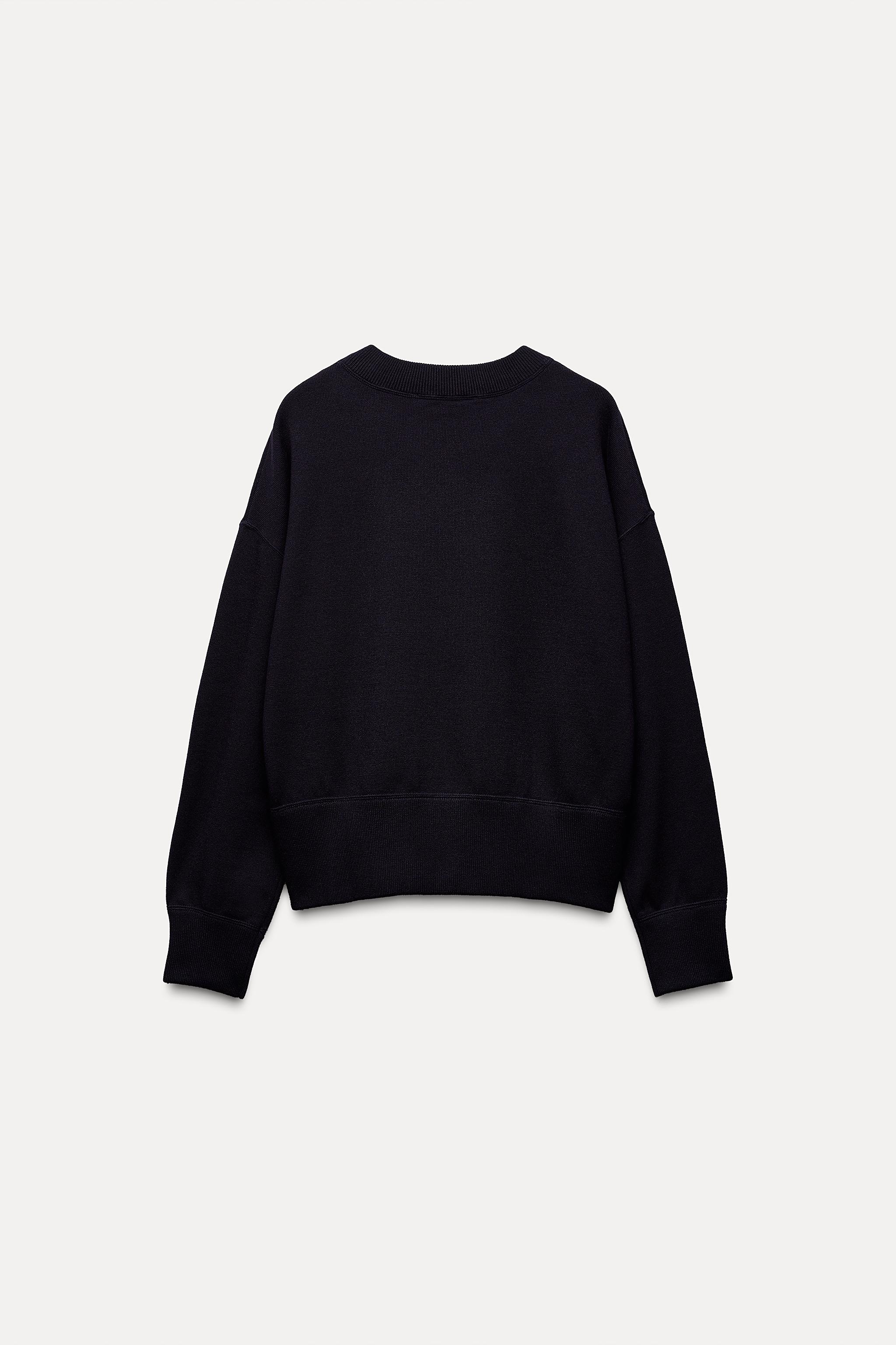 ベーシックニットスウェットシャツ - ダークネイビーブルー | ZARA Japan / 日本