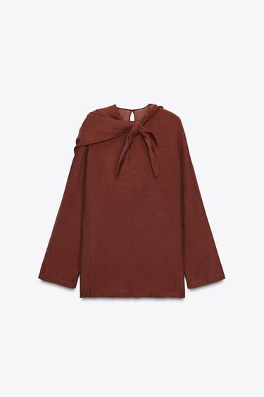 BLOUSE FLUIDE FOULARD MULTIPOSITION ZW COLLECTION - Tuile de Zara - Image 9